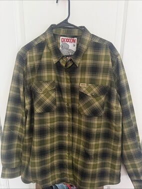 DIXXON Green and Black Plaid Button-Down Shirt